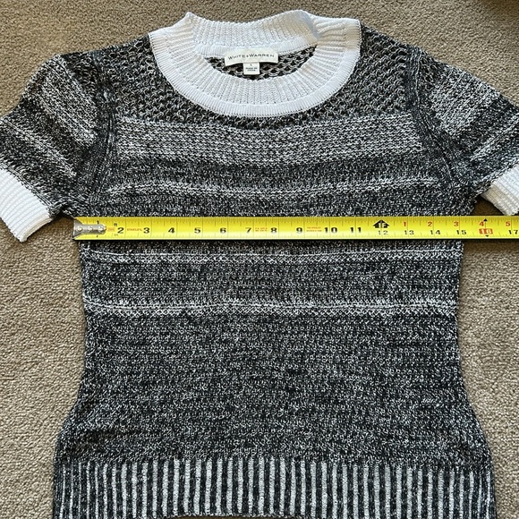 White + Warren Cotton Linen Two Toned T Shirt - Picture 9 of 9